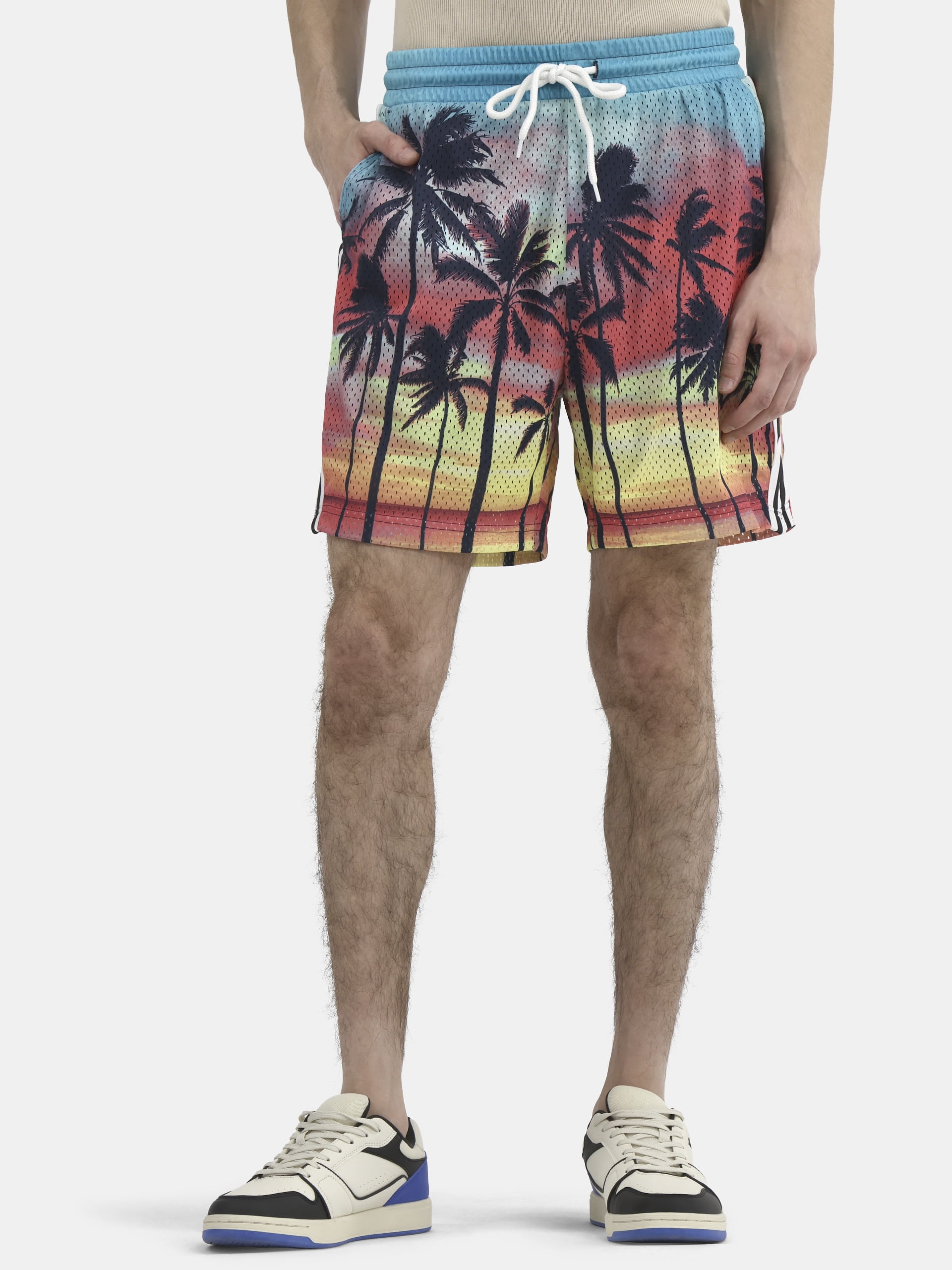 No Boundaries Men's & Big Men's Solid and Printed Mesh Shorts, Sizes XS-5XL