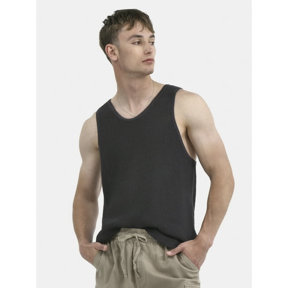 No Boundaries Mesh Stitch Sweater Tank Top, Men's and Big Men's