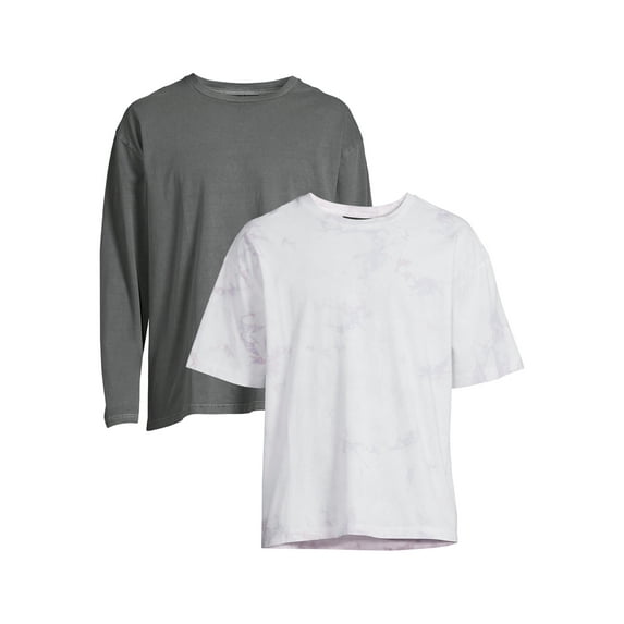 No Boundaries Men's and Big Men's Oversized T-Shirts, 2-Pack, Sizes XS-5XL