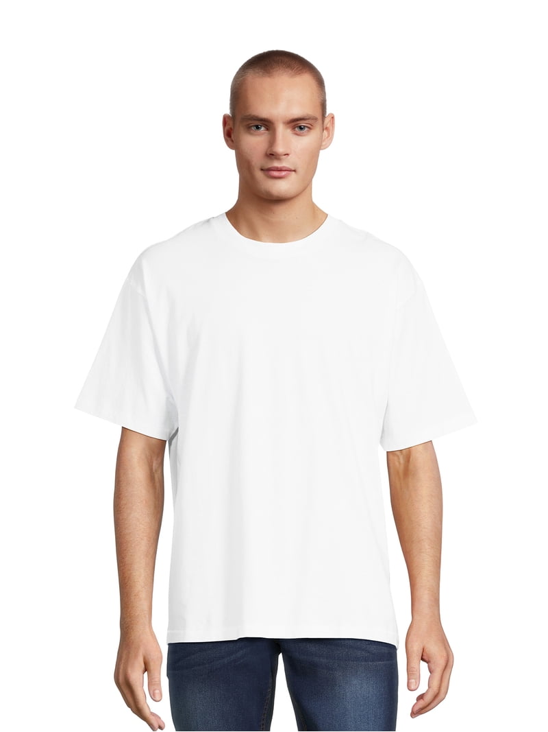 No Boundaries Men's and Big Men's Oversized Tee with Short Sleeves