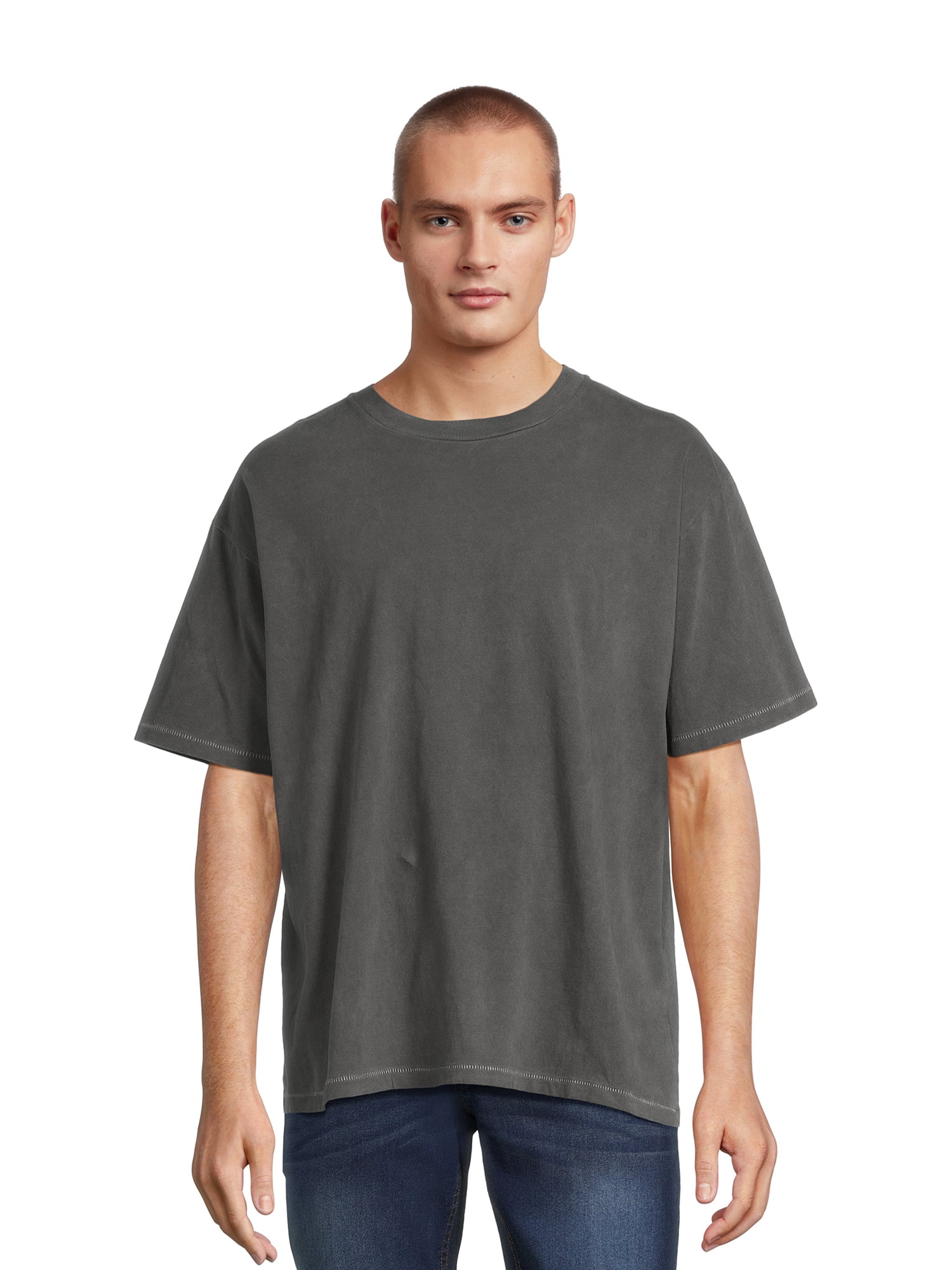No Boundaries Men's and Big Men's Oversized Tee with Short Sleeves