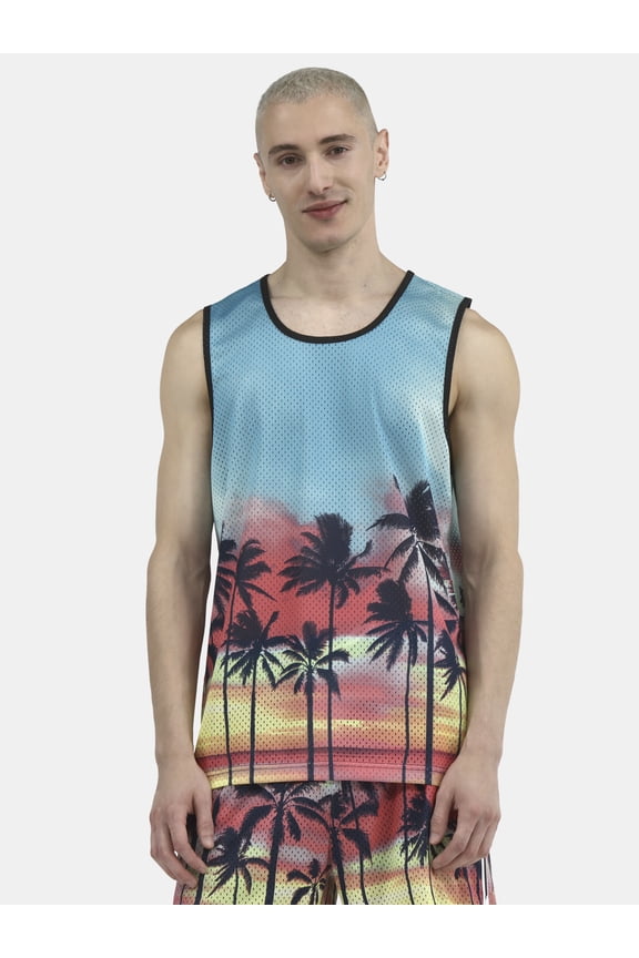 Men's & Big Men's Solid and Printed Mesh Tank Top, Sizes XS-5XL