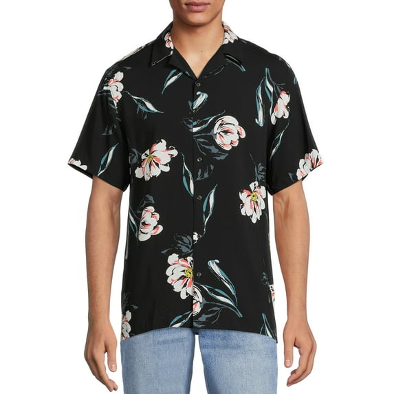 No Boundaries Men's and Big Men's Printed Shirt with Short Sleeves