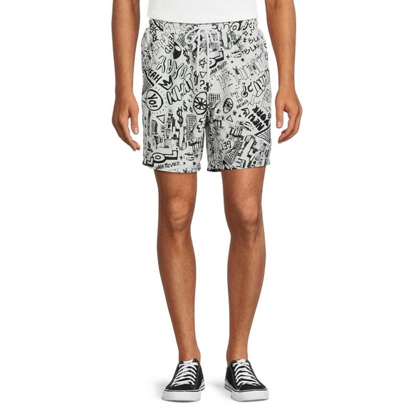 No Boundaries Men's and Big Men's Pull On Printed Shorts