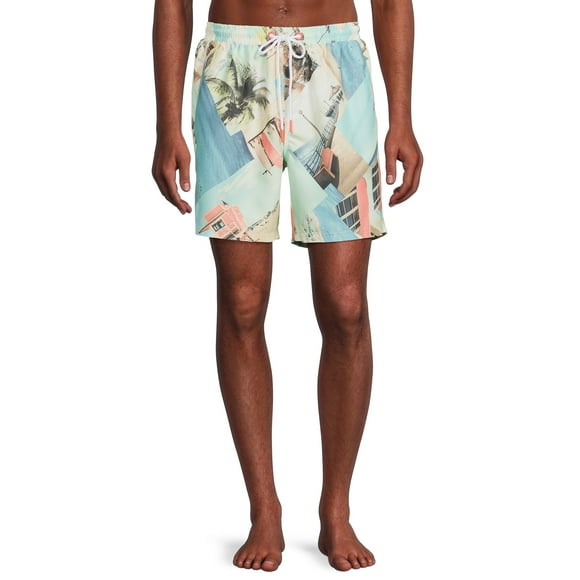 No Boundaries Men's and Big Men's Pull On Printed Shorts