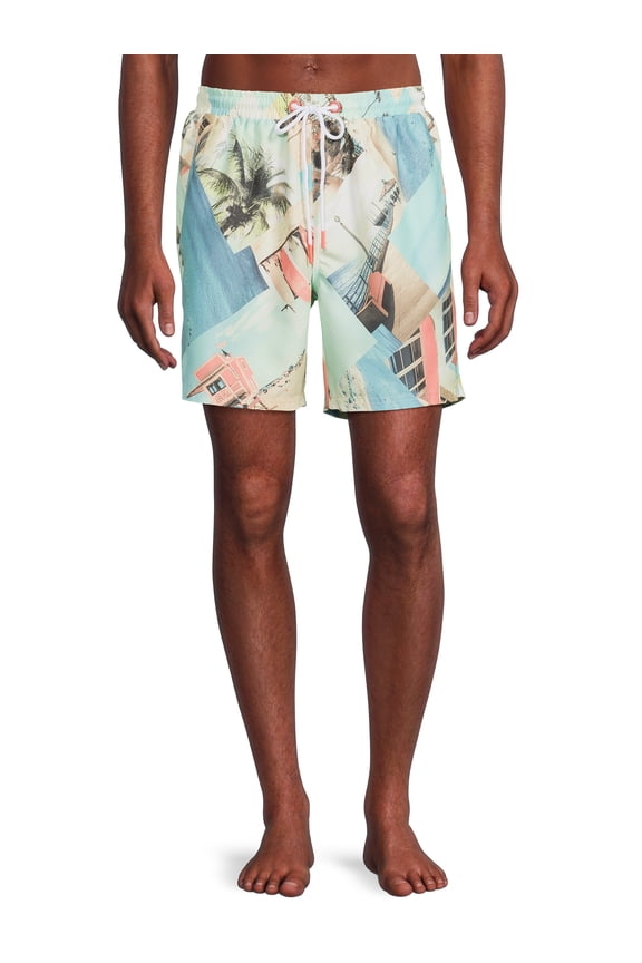 Men's and Big Men's Pull On Printed Shorts