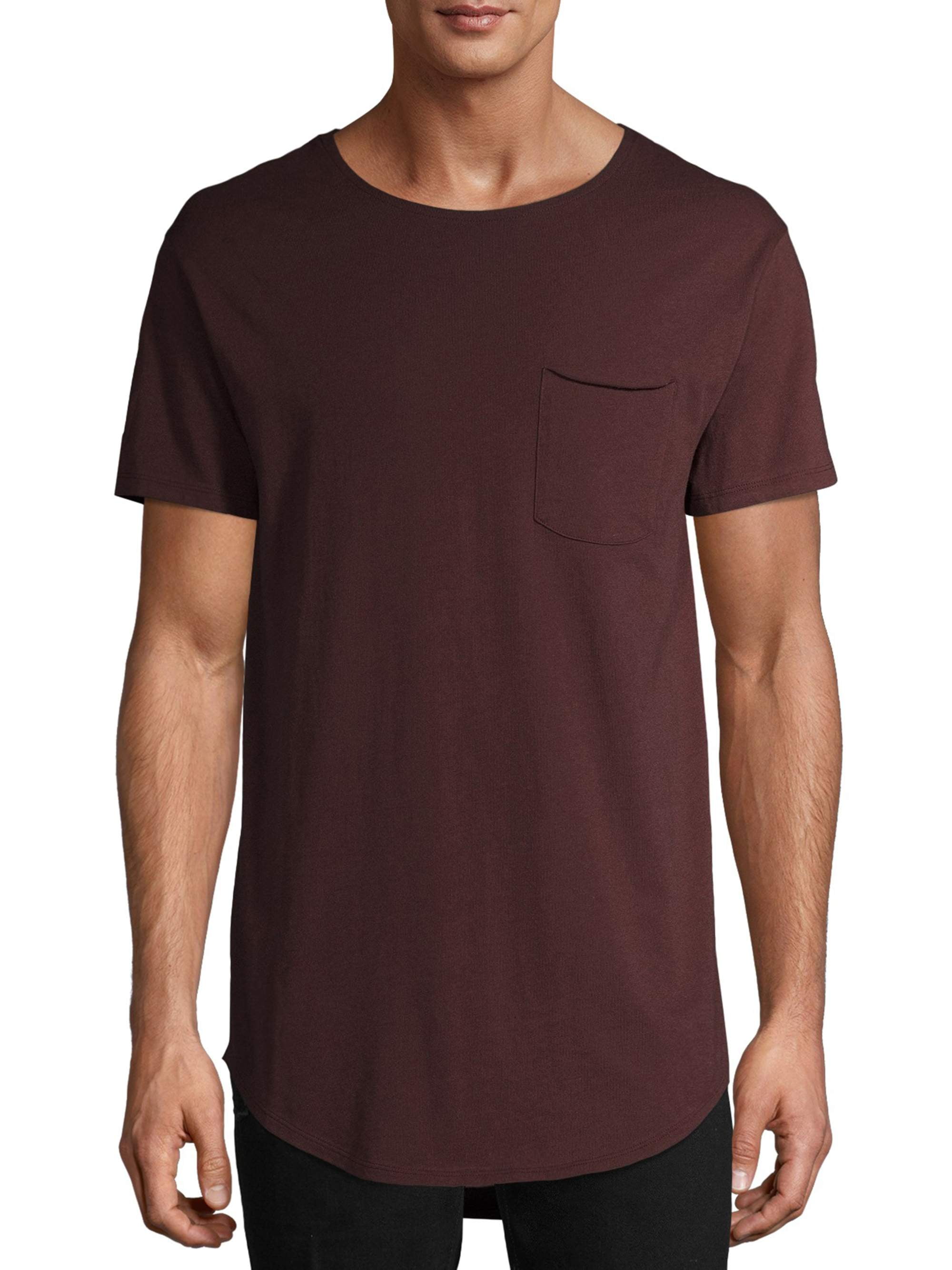 no boundaries men's elongated pocket tee