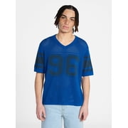 Men's Sweater-Inspired Football Jersey Shirt with Short Sleeves, XS-3XL