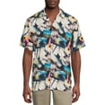 thumbnail image 1 of No Boundaries Men's and Big Men's Short Sleeve Printed Rayon Shirt, 1 of 6
