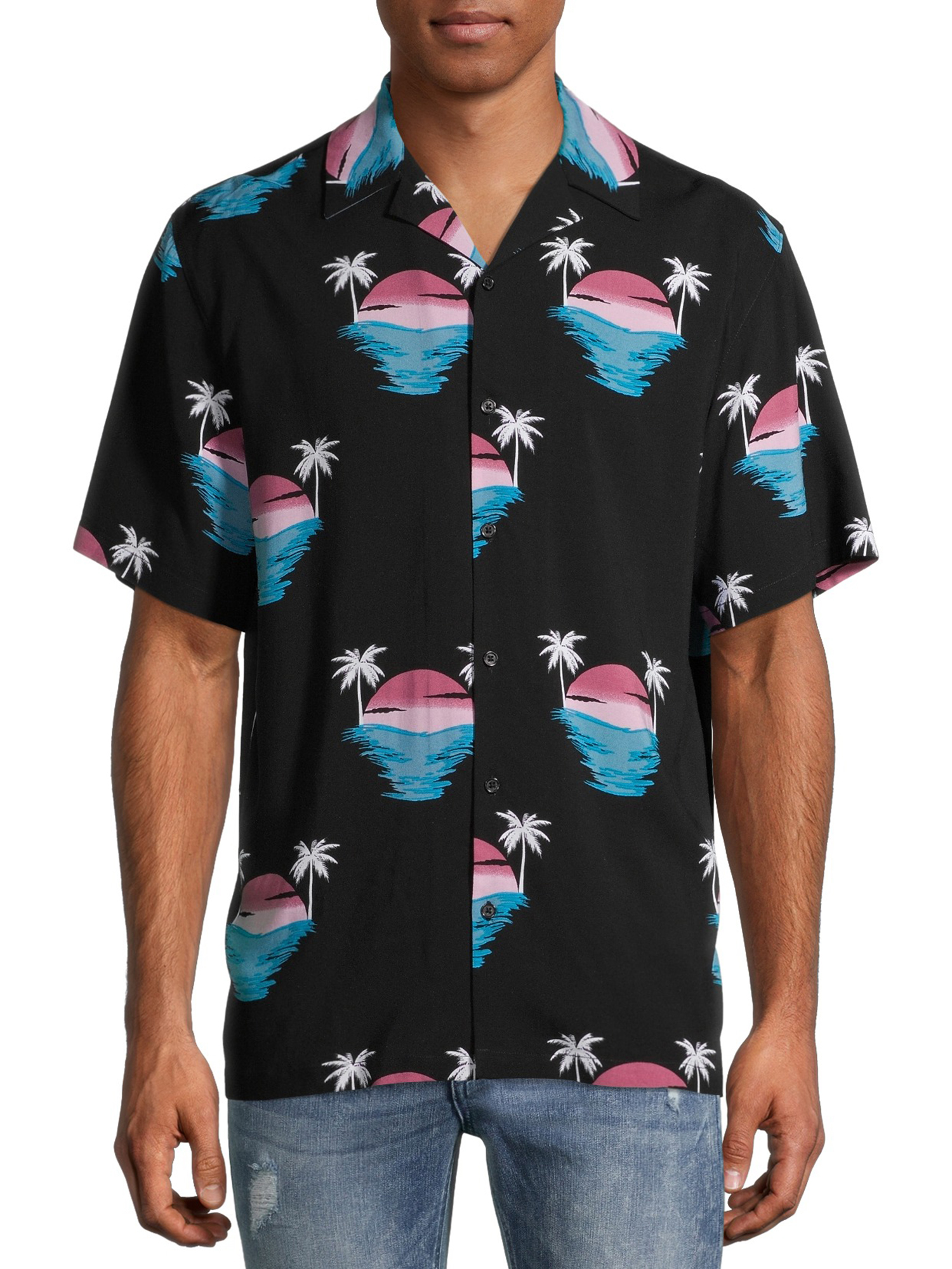 No Boundaries Men's and Big Men's Short Sleeve Printed Shirt - Walmart.com