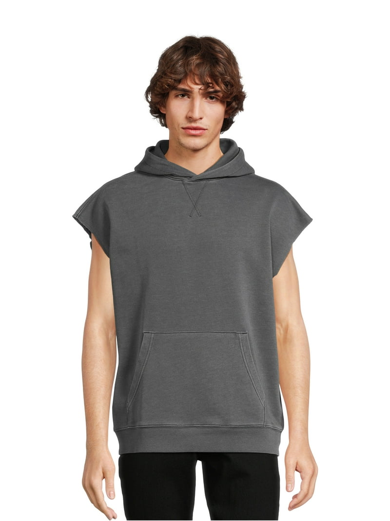 No Boundaries Men's and Big Men's Sleeveless Hoodie Sweatshirt