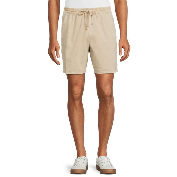 No Boundaries Men's and Big Men's Stretch Twill Pull On Shorts, up to ...
