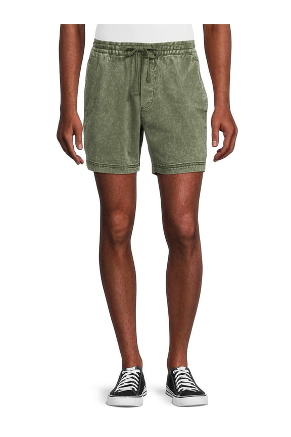 Men's and Big Men's Stretch Twill Pull On Shorts, up to Size 5XL