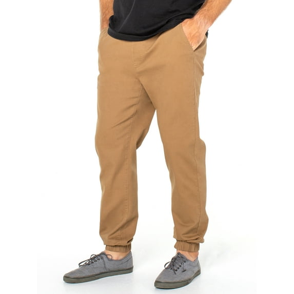 No Boundaries Men's and Big Men's Twill Pull On Jogger Pants