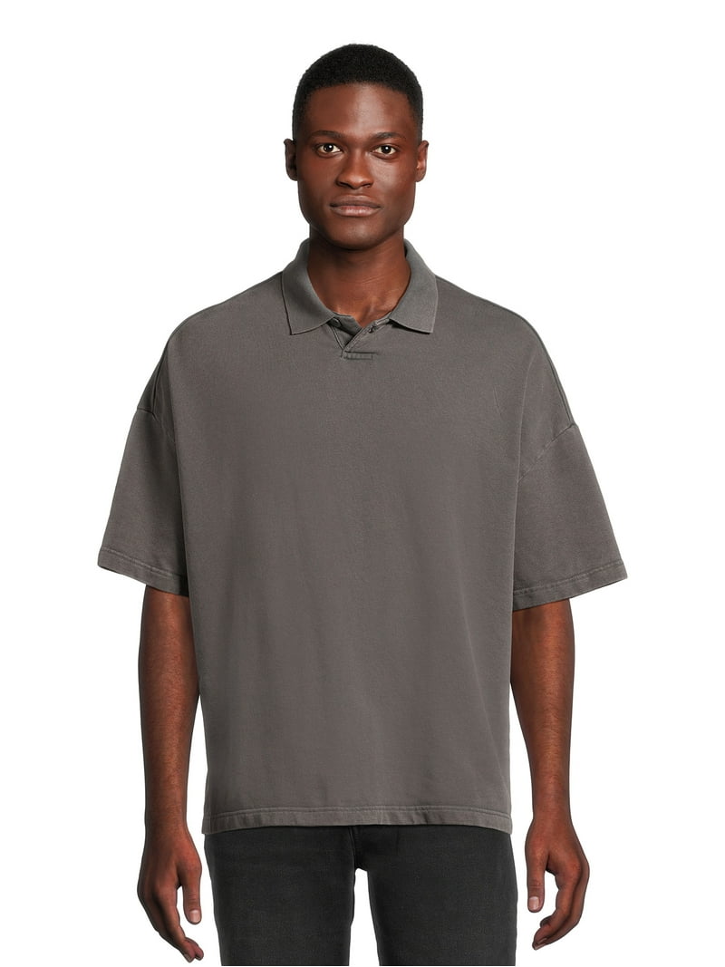 No Boundaries Mens & Big Mens Oversize French Terry Polo Shirt
