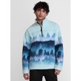 thumbnail image 1 of No Boundaries Mock Neck Quarter Zip Fleece Graphic Print Pullover, Men’s XS-4XLT, 1 of 5