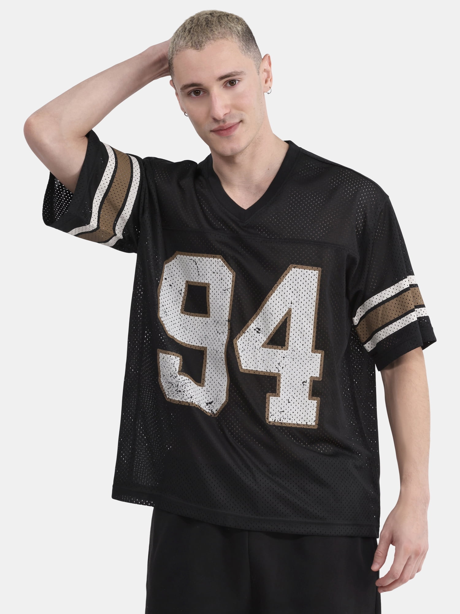 No Boundaries Men's Mesh Short Sleeve Jersey XS to 5XL V-Neck