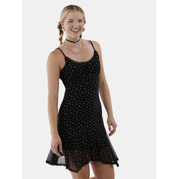 No Boundaries Mesh Hanky Hem Dress, Women’s and Women’s Plus