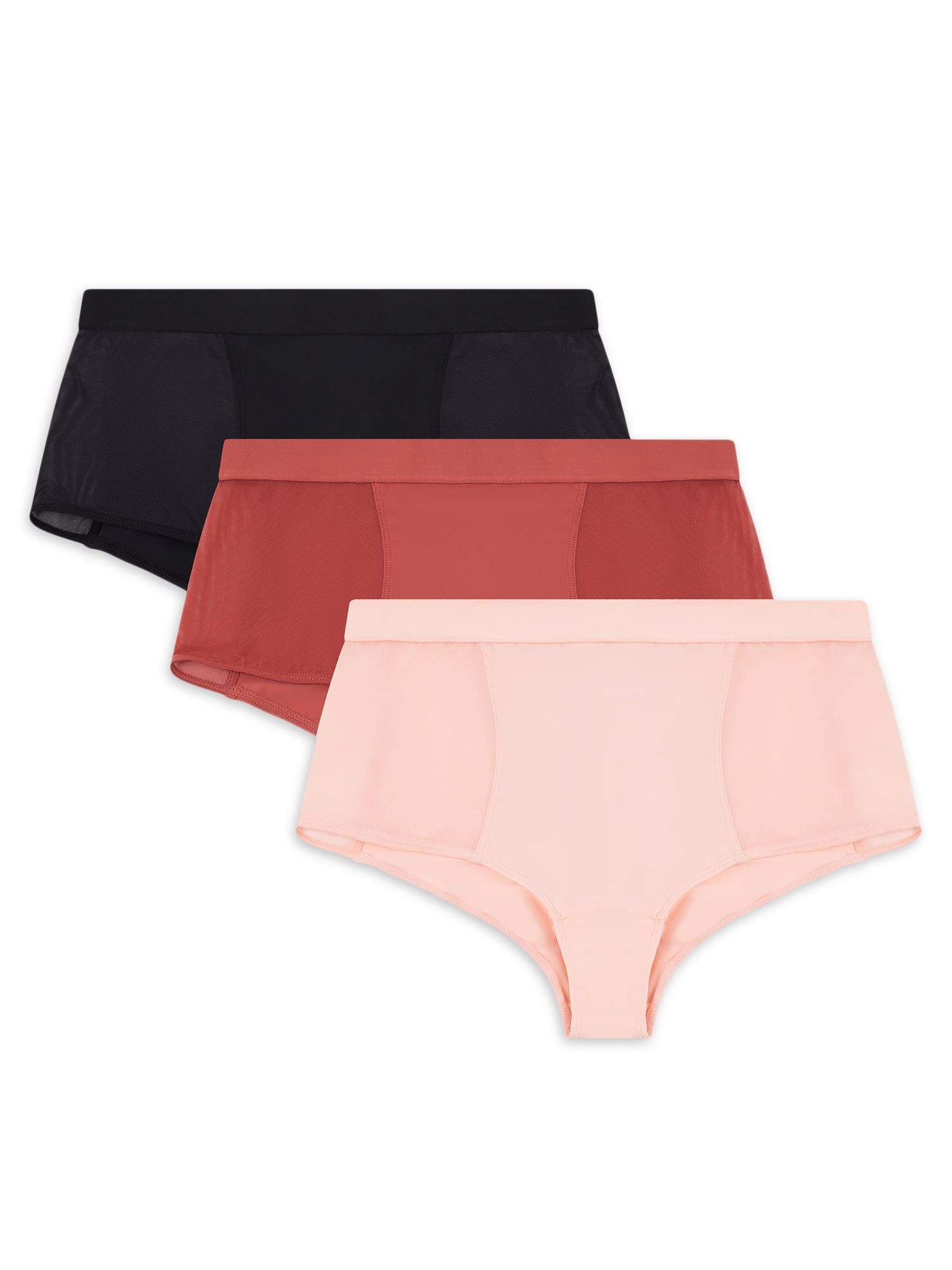 No Boundaries Mesh Madness Boyshort Panties (Junior or Women's), 3 Pack