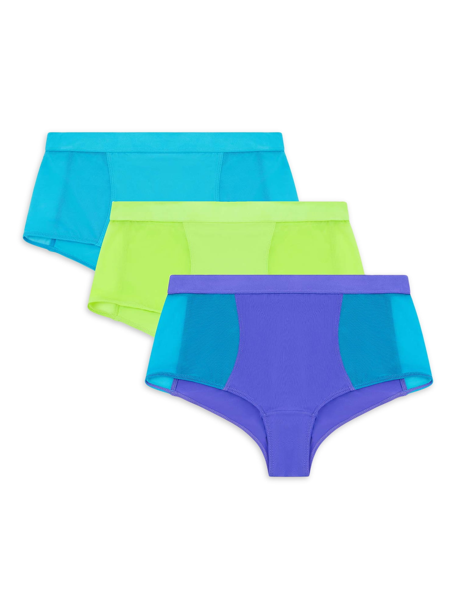 No Boundaries Mesh Madness Boyshort Panties (Junior or Women's), 3 Pack