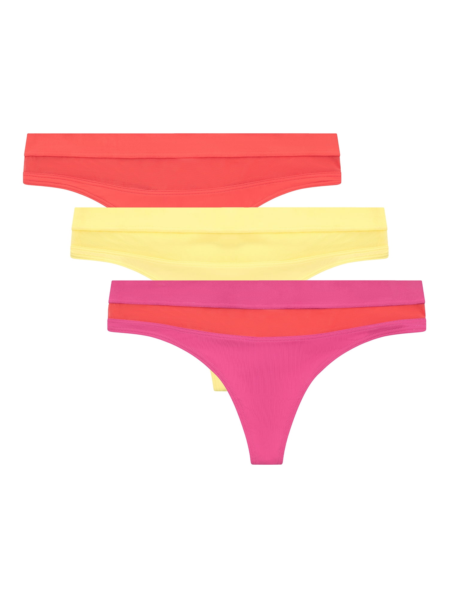 No Boundaries Mesh Madness Thong Panties (Junior or Women's), 3 Pack