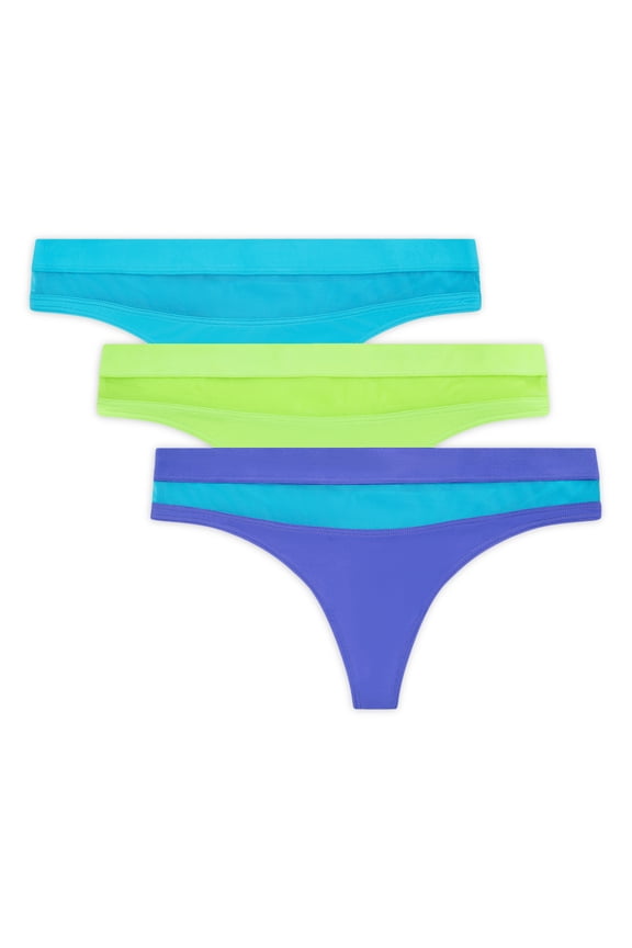 Mesh Madness Thong Panties (Junior or Women's), 3 Pack