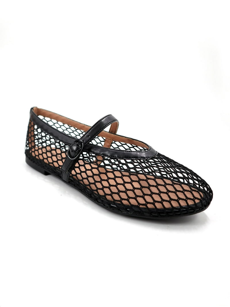 No Boundaries Mesh Mary Jane Flat - Ballet Flats - Walmart.com