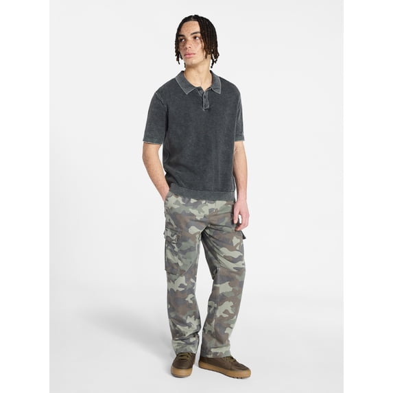 No Boundaries Men's Mesh Polo Sweater, Short Sleeve, Men's XS-3XL