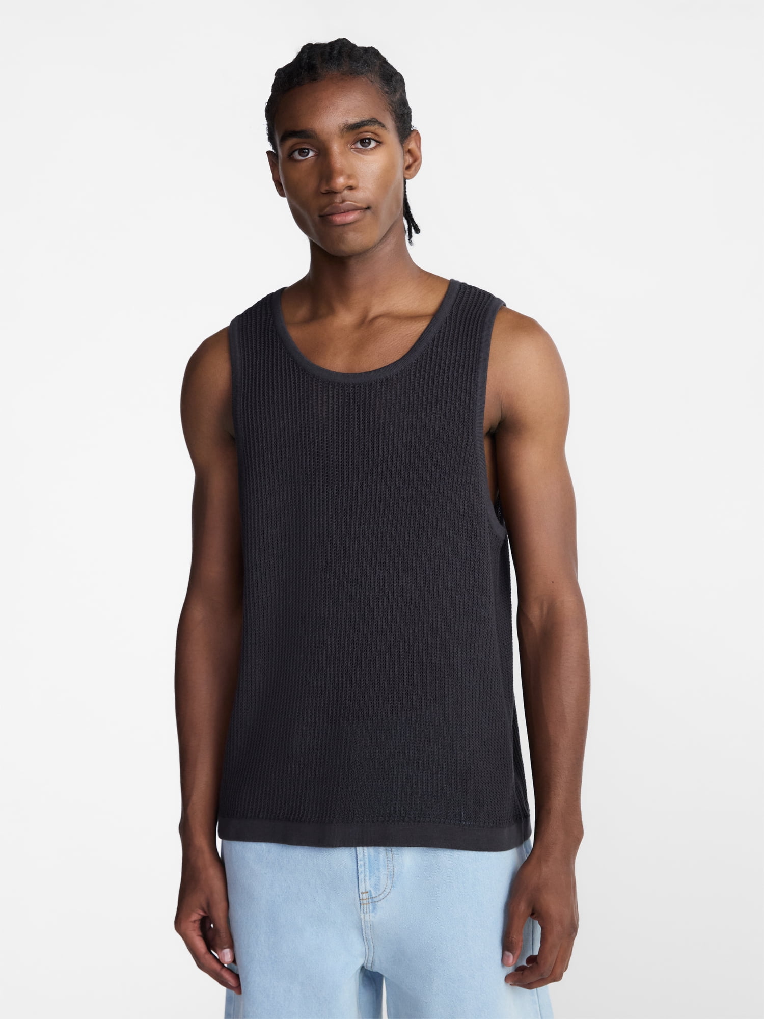 No Boundaries Mesh Stitch Sweater Tank Top, Men's and Big Men's XS-3XL