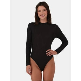 No Boundaries Seamless Double Layer V-Neck Bodysuit, Women's No Boundaries Seamless Double Layer V-Neck Bodysuit, Women's