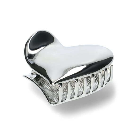 No Boundaries Heart Hair Claw Clip Set, Silver-tone, Women's