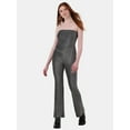 thumbnail image 1 of No Boundaries Metallic Belted Tube Jumpsuit, Women's, 1 of 4