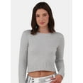 thumbnail image 1 of No Boundaries Metallic Crew Neck Sweater, Women's and Women’s Plus, 1 of 5