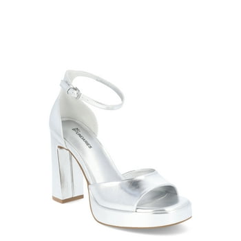 No Boundaries Metallic Platform Heels, Women’s