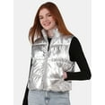 thumbnail image 1 of No Boundaries Metallic Puffer Vest, Women's and Women’s Plus, 1 of 7
