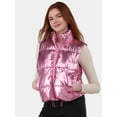 thumbnail image 1 of No Boundaries Metallic Puffer Vest, Women's and Women’s Plus, 1 of 7