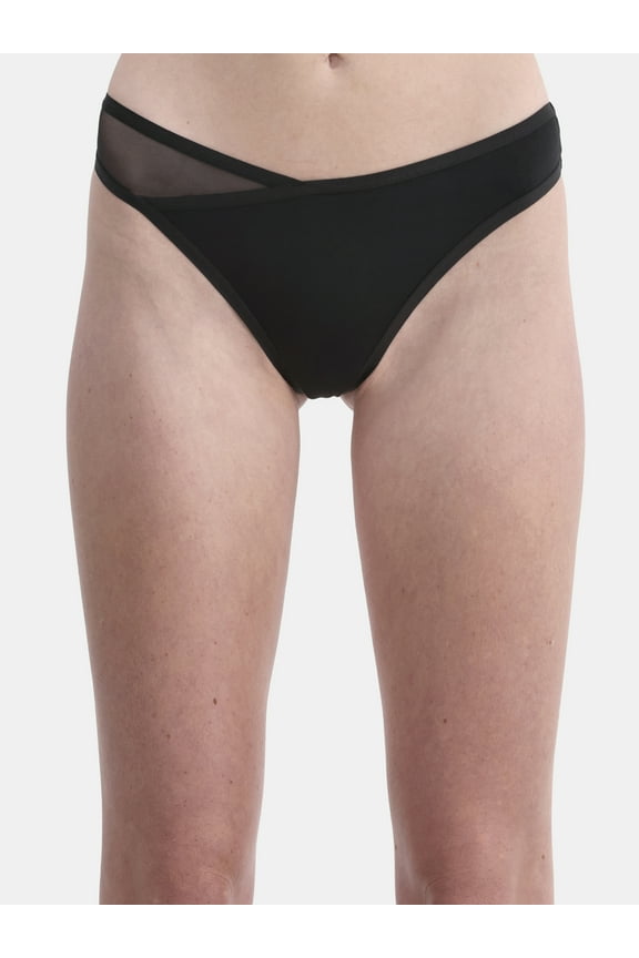 Micro Thong Panty with Mesh, Women’s and Women’s Plus, Sizes XS-XXXL