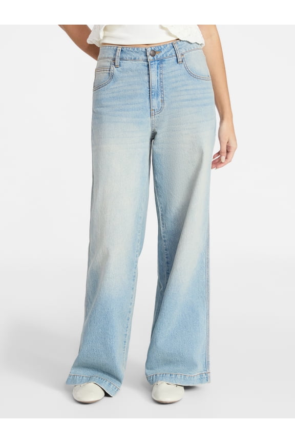 Mid-Rise Baggy Wide Leg Jeans, 31" Inseam, Women's 00-18