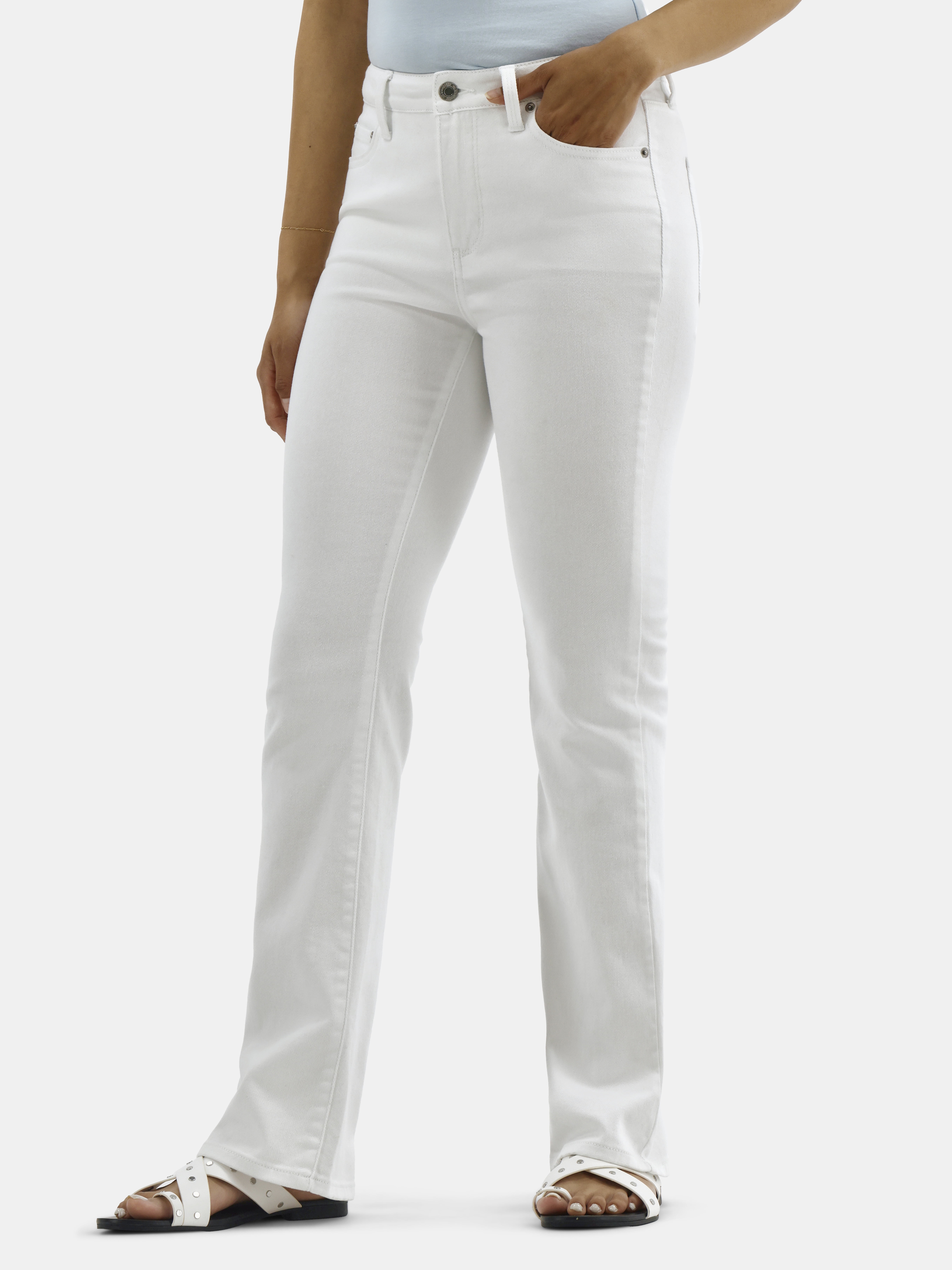 No Boundaries Mid Rise Bootcut Jeans, 32” Inseam, 1 or 2-Pack, Women’s