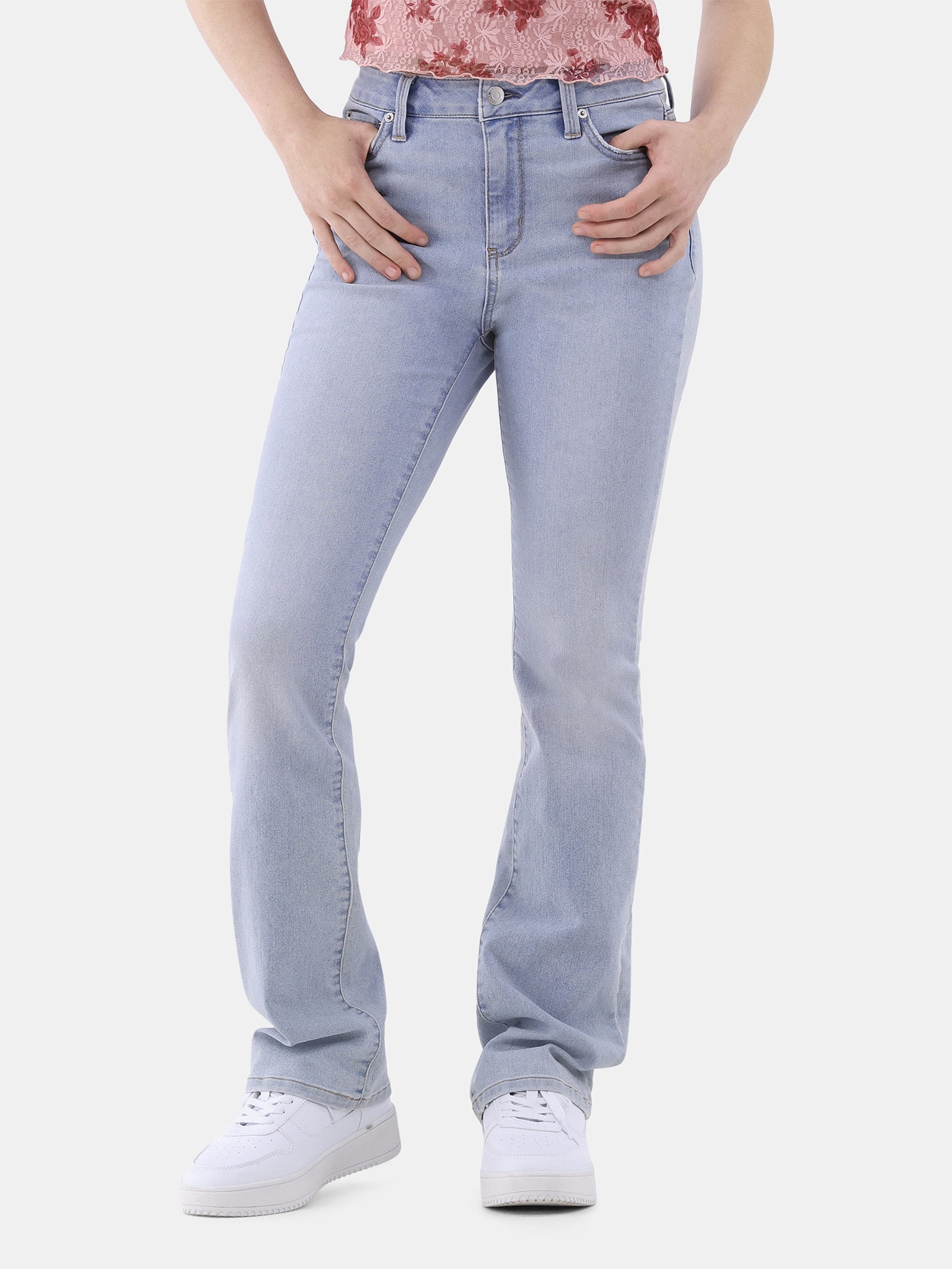 No Boundaries Pull On Utility Jeans, 31.5” Inseam, Women's No Boundaries Pull On Utility Jeans, 31.5” Inseam, Women's