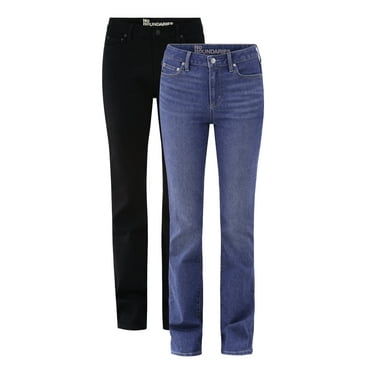 No Boundaries Mid Rise Bootcut Jeans, 32” Inseam, 1 or 2-Pack, Women’s