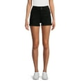 thumbnail image 1 of No Boundaries Juniors Midrise Double Button Shorts, 4” Inseam, Sizes 1-21, 1 of 6