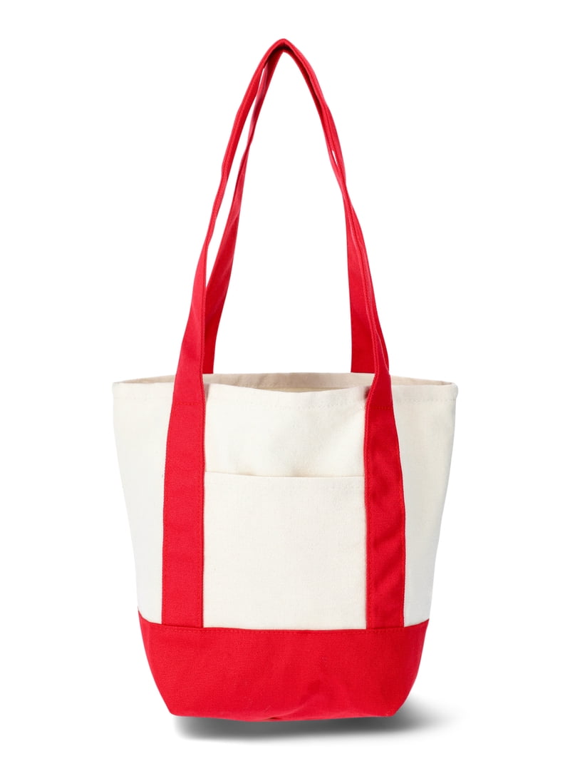 No Boundaries Women's Red Mini Canvas Tote Bag 13x10.63x5.75