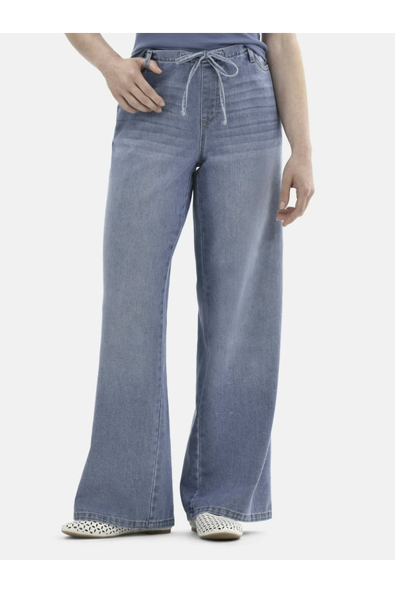 Mini Waistband Wide Leg Pants, 31'' Inseam, Women's