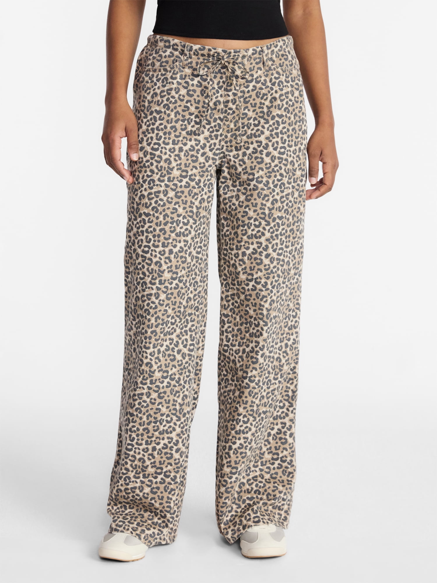 No Boundaries Mini Waist Wide Leg Pants, 31" Inseam, Women's XXS-XXL