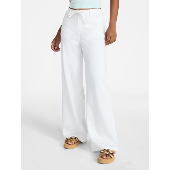 No Boundaries Mini Waist Wide Leg Pants, 31" Inseam, Women's XXS-XXL