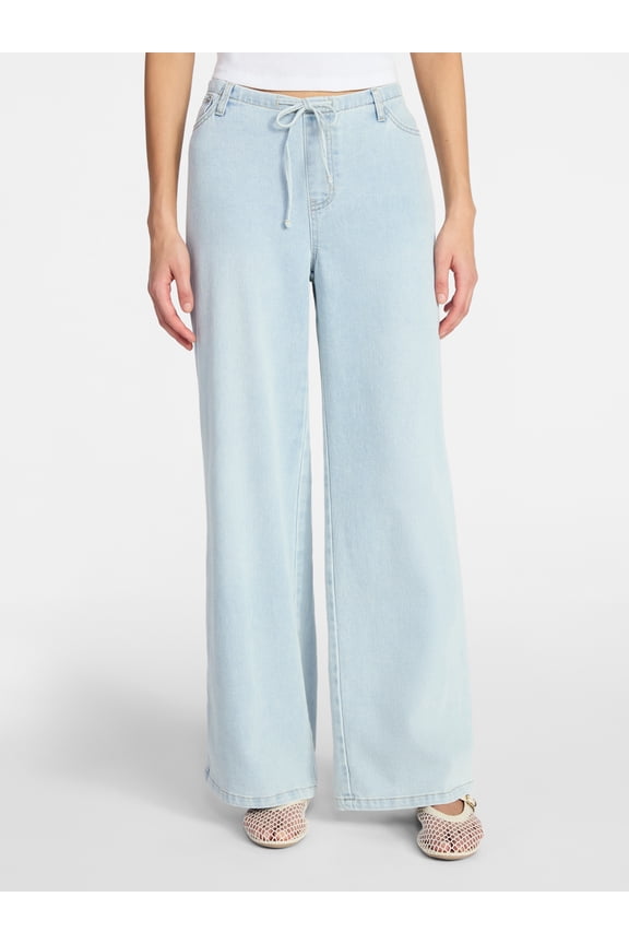 Mini Waistband Wide Leg Pants, 31'' Inseam, Women's XXS-XXL