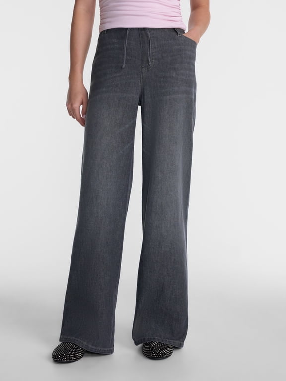 Mini Waistband Wide Leg Pants, 31'' Inseam, Women's Sizes XXS-XXL