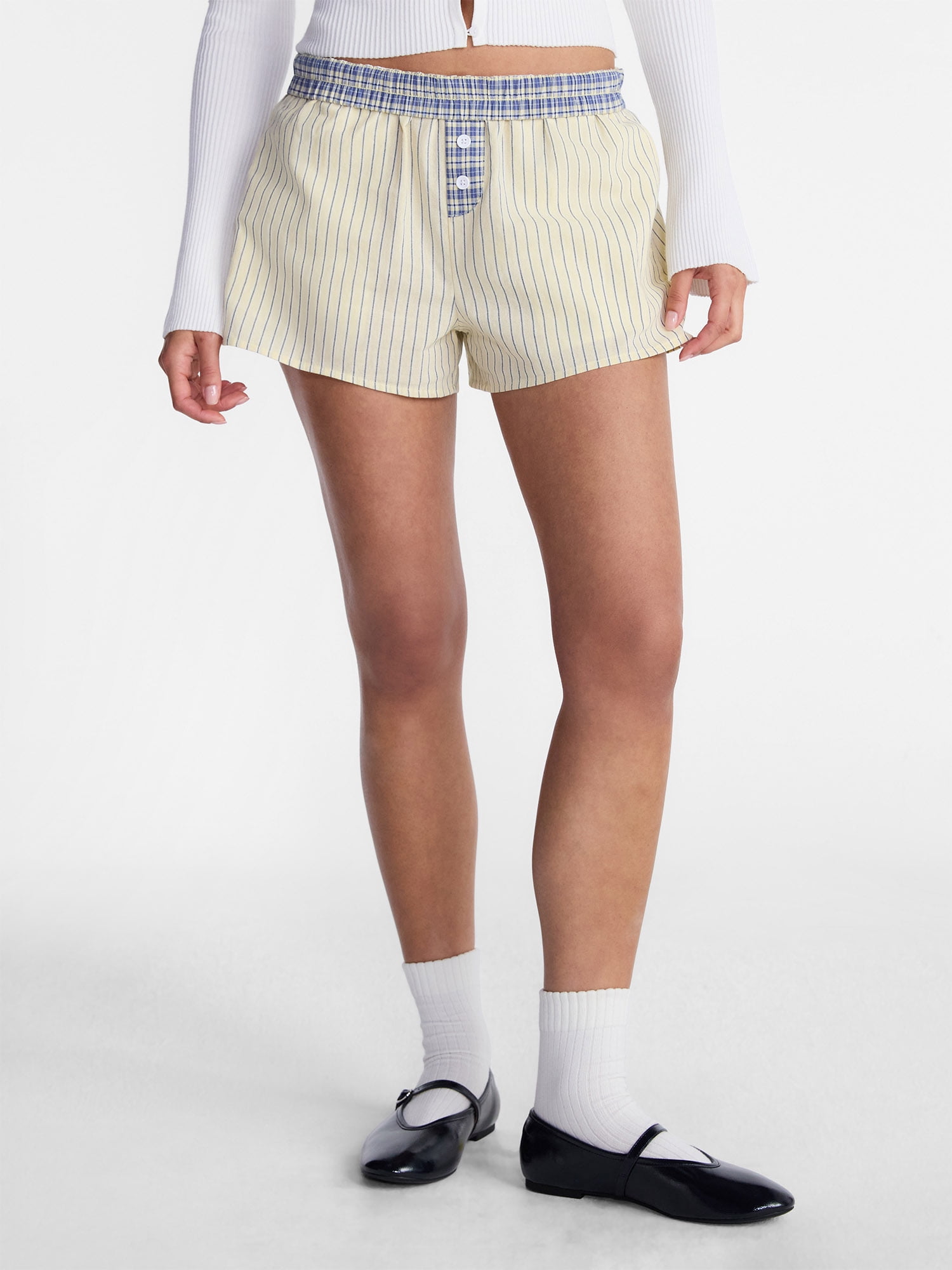 No Boundaries Cotton Boxer Shorts, 3" Inseam, Women's and Women's Plus XXS-4X
