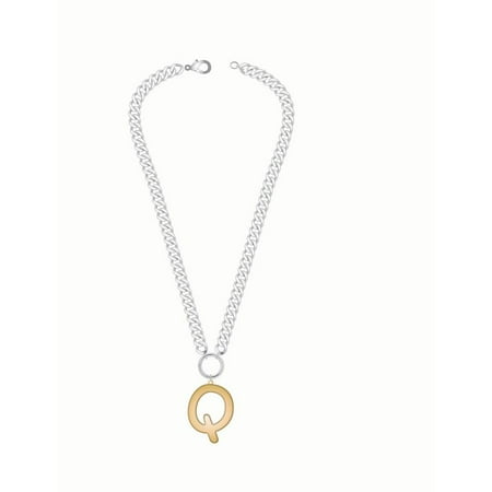 No Boundaries Mixed Metal Initial Bubble Letter Necklace, 1 Piece, Letter Q